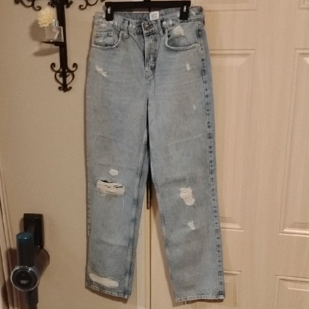 BDG Light Wash Distressed Authentic Straight Leg Jeans 29x32
